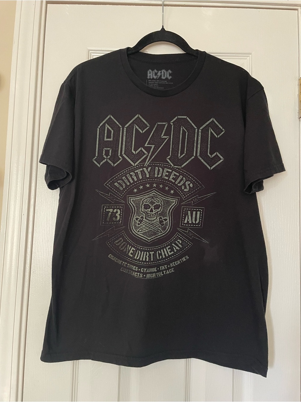 AC/DC Black Short Sleeve 'Dirty Deeds' Graphic Tee